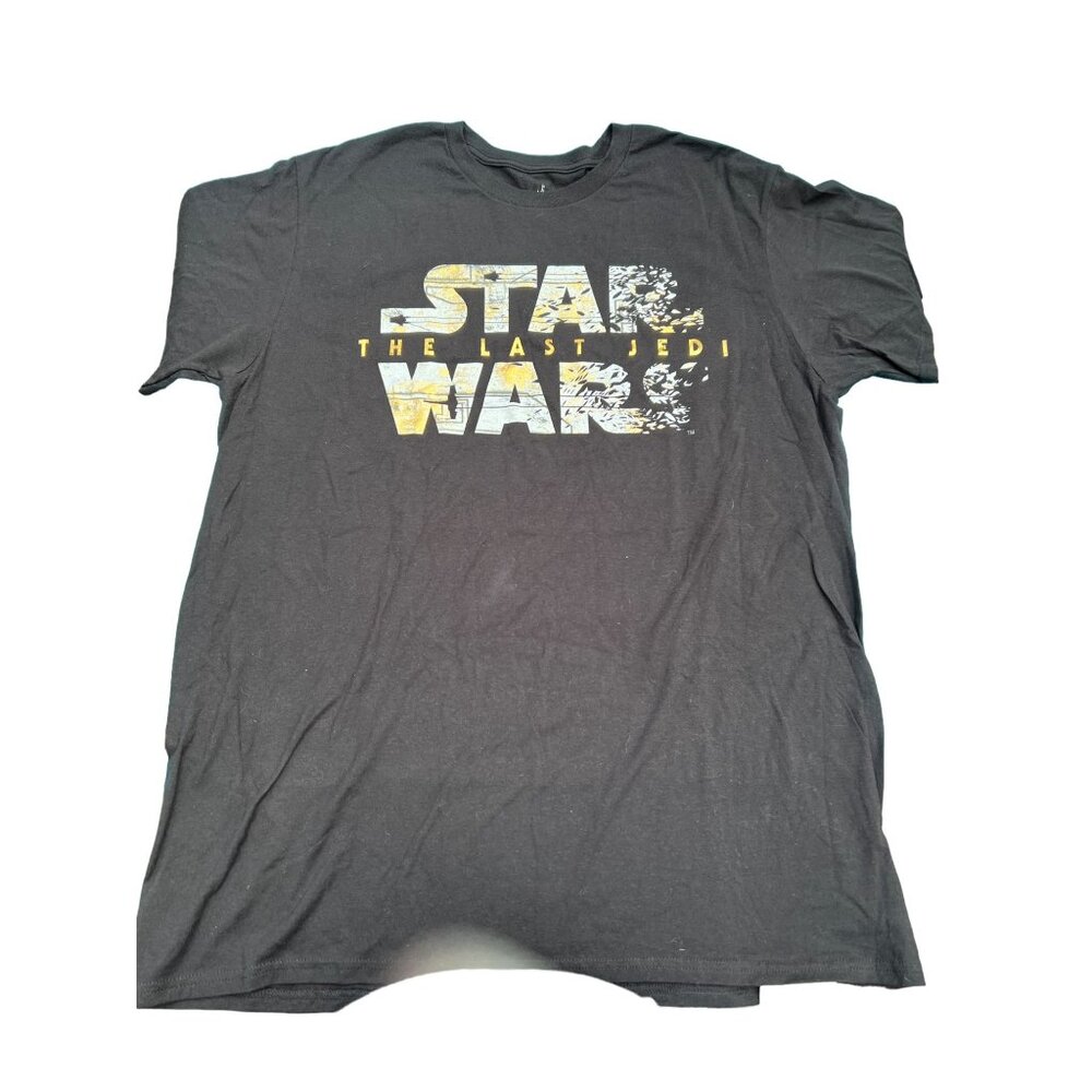 Star Wars Last Jedi Shirt Disney Parks Spellout Black Short Sleeves Sz XL NWT